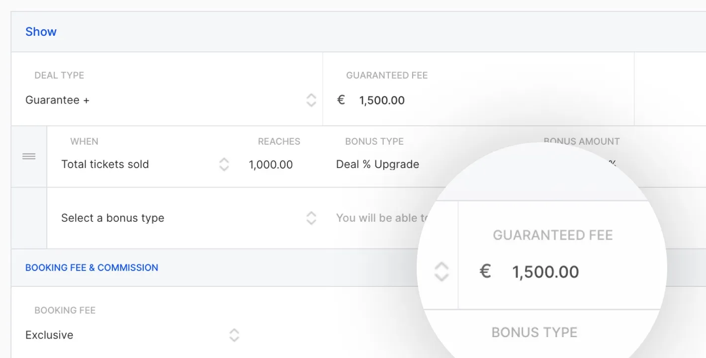 Dealvoorwaarden in ABOSS. Screenshot: abossmusic.com