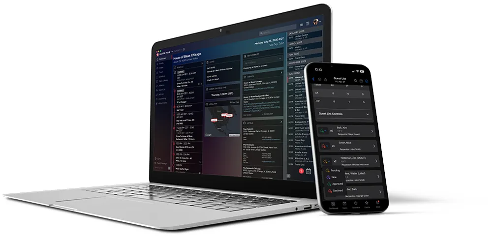 Master Tour op desktop en mobiel. Screenshot: eventric.com