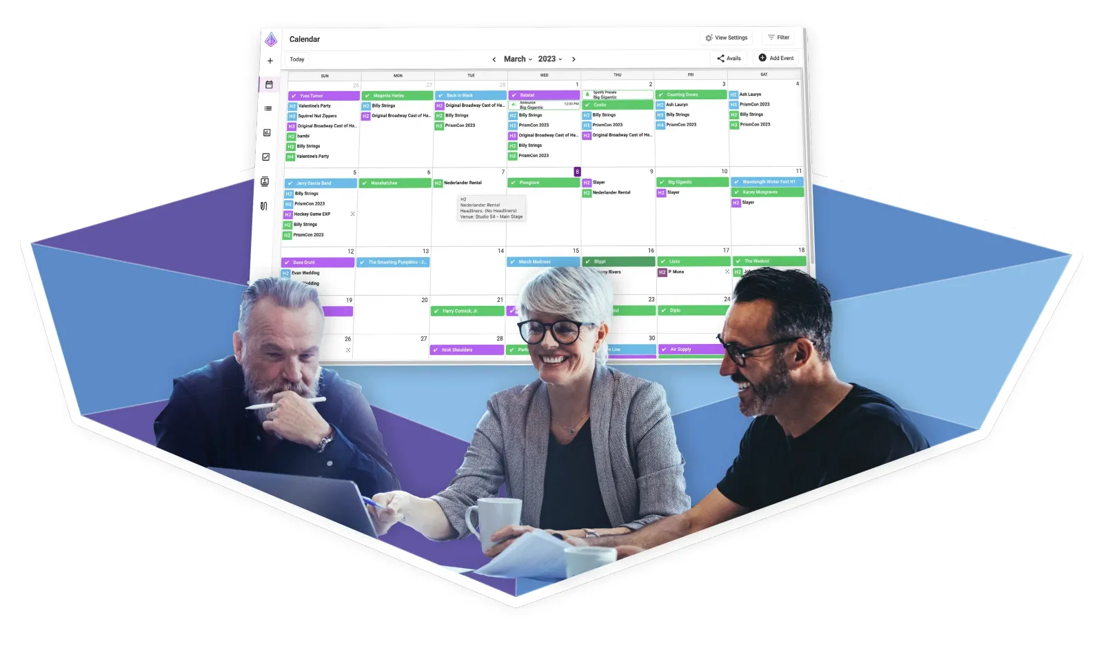 De gedeelde agenda van Prism.fm. Afbeelding: prism.fm