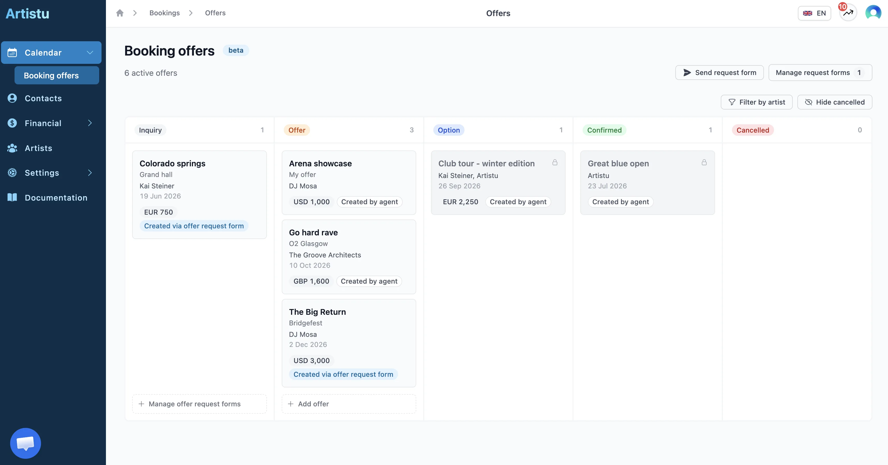 Booking offers pipeline - App screenshot